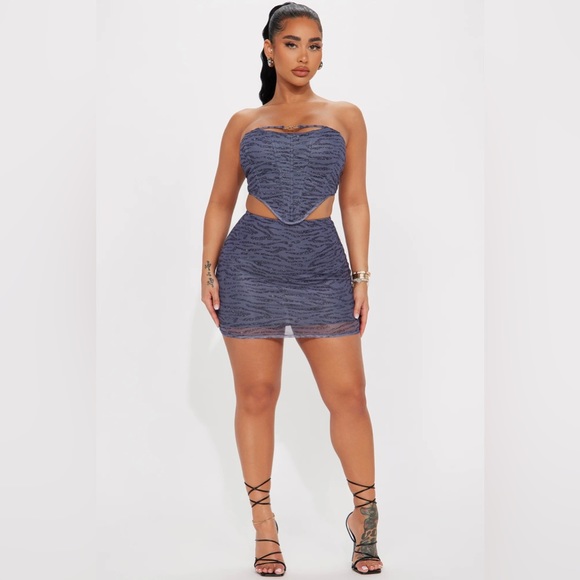 Navy 2 Piece Skirt Set - Picture 7 of 8